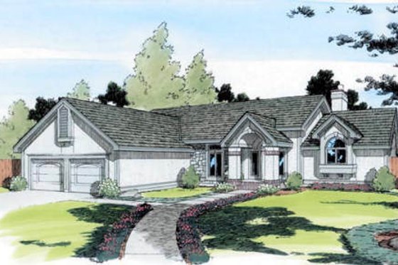 Exterior - Front Elevation for Traditional House Plan #312-312 - 3 bed, 2.5 bath