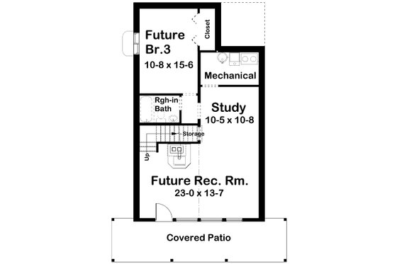 Floor Plan - Lower Floor for Cabin House Plan #126-188 - 3 bed, 2 bath
