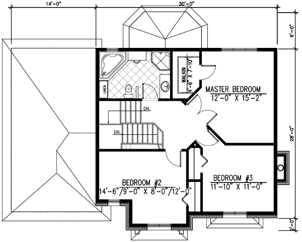 European Floor Plan - Upper Floor Plan #138-106