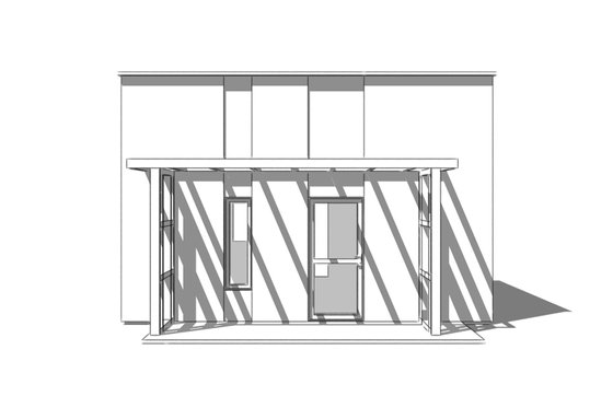 Exterior - Front Elevation 5 for Modern House Plan #549-23 - 1 bed, 1 bath