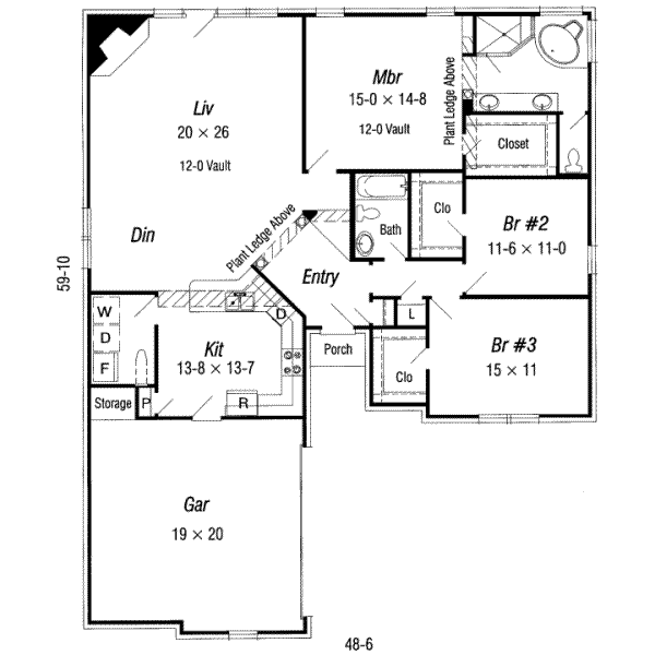 European Floor Plan - Main Floor Plan #329-109