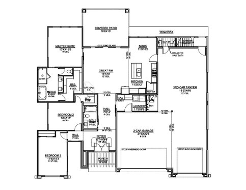 Floor Plan - Main Floor for Adobe / Southwestern House Plan #1073-30 - 3 bed, 2.5 bath