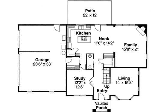 Floor Plan - Main Floor for Traditional House Plan #124-598 - 4 bed, 3.5 bath