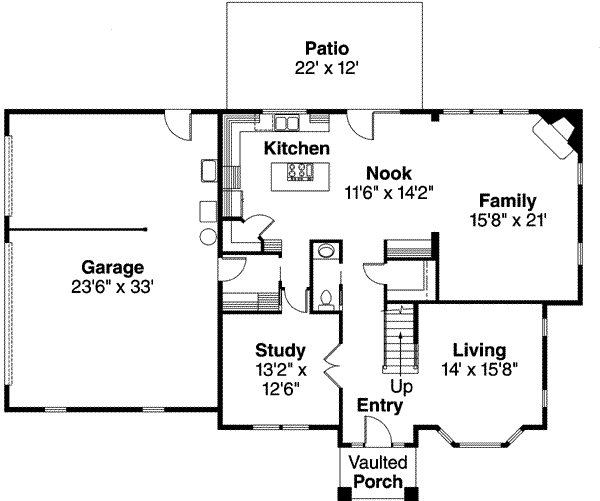 Dream House Plan - Traditional Floor Plan - Main Floor Plan #124-598