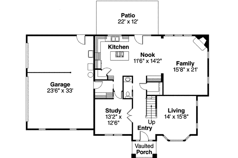 Home Plan - Floor Plan - Main Floor for Traditional House Plan #124-598 - 4 bed, 3.5 bath