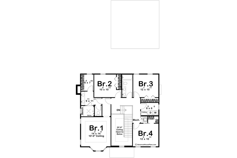 Dream House Plan - Floor Plan - Upper Floor for Victorian House Plan #455-776 - 4 bed, 2.5 bath