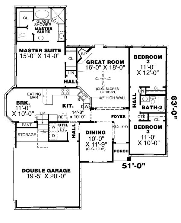 House Plan Design - Traditional Floor Plan - Main Floor Plan #34-107