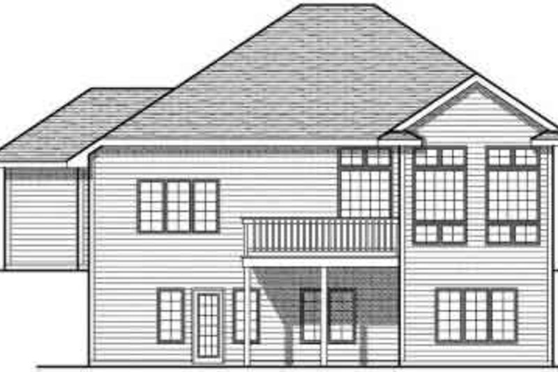 Home Plan - Exterior - Rear Elevation for European House Plan #70-692 - 4 bed, 2.5 bath