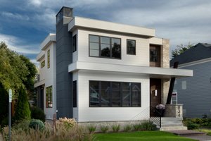 Exterior - Front Elevation 3 for Contemporary House Plan #928-386 - 2 bed, 2.5 bath