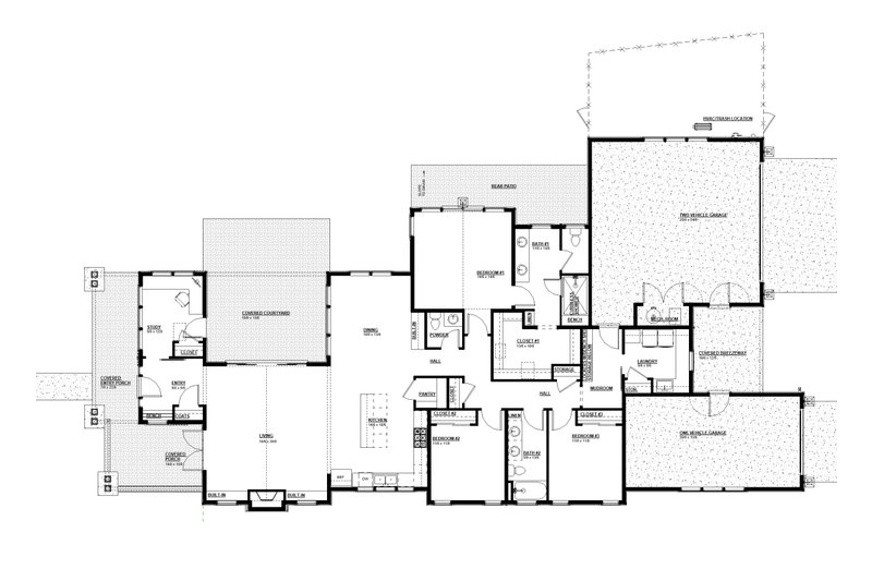 House Blueprint - Floor Plan - Main Floor for Craftsman House Plan #895-168 - 3 bed, 2.5 bath