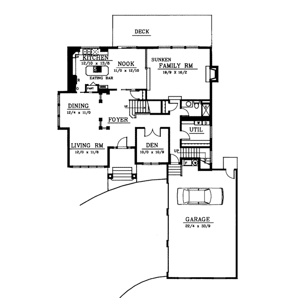 Architectural House Design - Prairie Floor Plan - Main Floor Plan #94-205