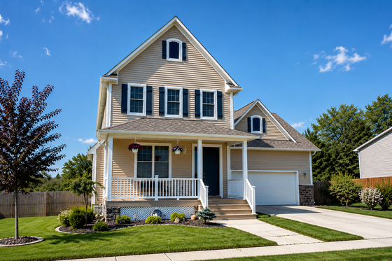 Exterior - Front Elevation 3 for Farmhouse House Plan #20-1212 - 3 bed, 2.5 bath