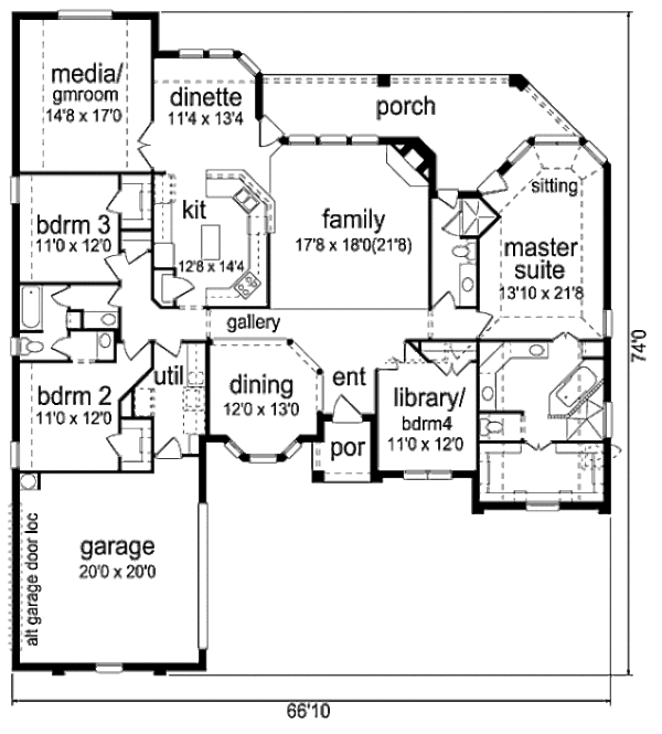 House Plan Design - Traditional Floor Plan - Main Floor Plan #84-487