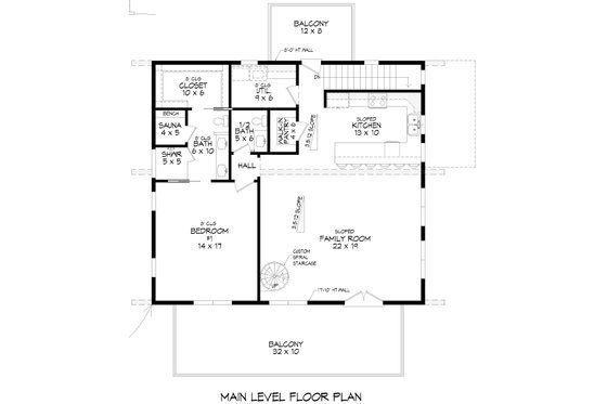 Floor Plan - Upper Floor for Contemporary House Plan #932-1109 - 2 bed, 2.5 bath