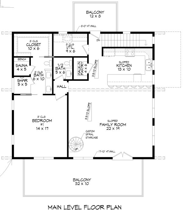 Contemporary Floor Plan - Upper Floor Plan #932-1109