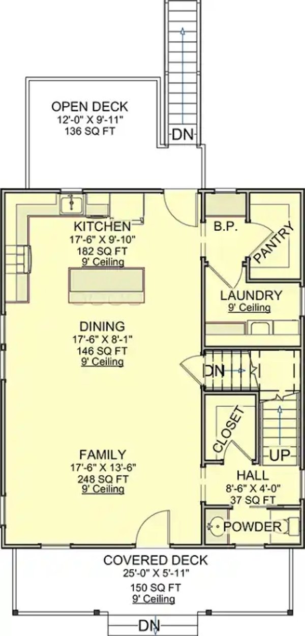 Architectural House Design - Floor Plan - Main Floor for Farmhouse House Plan #1116-55 - 3 bed, 2.5 bath