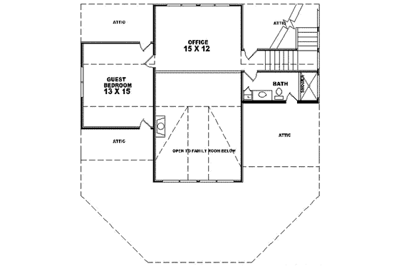 Floor Plan - Upper Floor for Modern House Plan #81-470 - 3 bed, 3 bath
