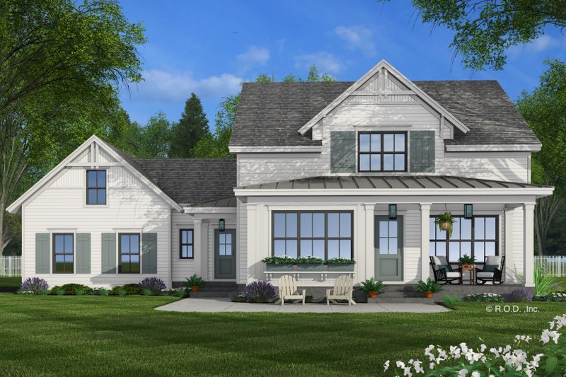 Dream House Plan - Exterior - Rear Elevation for Farmhouse House Plan #51-1272 - 4 bed, 3.5 bath