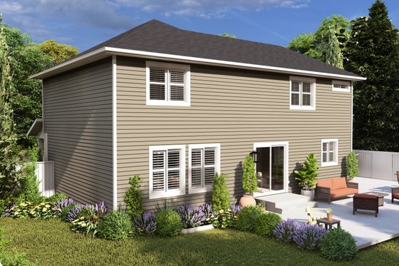 Exterior - Rear Elevation 1 for Traditional House Plan #1060-303 - 3 bed, 2.5 bath