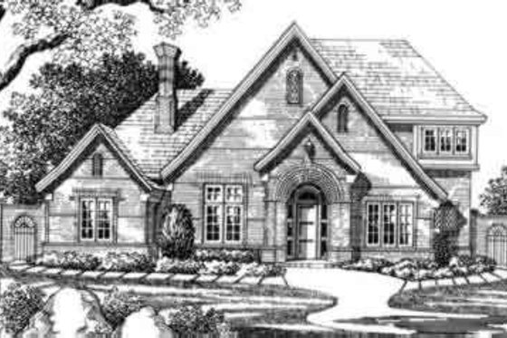Exterior - Front Elevation for European House Plan #141-121 - 4 bed, 4.5 bath