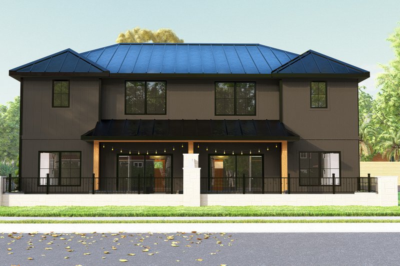 House Blueprint - Exterior - Rear Elevation for Modern House Plan #1064-310 - 6 bed, 5 bath