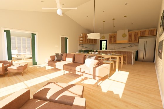 Interior - Family Room for Farmhouse House Plan #126-271 - 3 bed, 2 bath