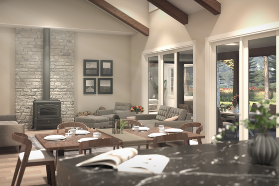 Interior - Family Room 1 for Ranch House Plan #1086-13 - 3 bed, 2.5 bath