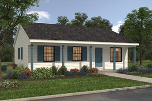 Exterior - Front Elevation 3 for Ranch House Plan #72-101 - 3 bed, 2 bath
