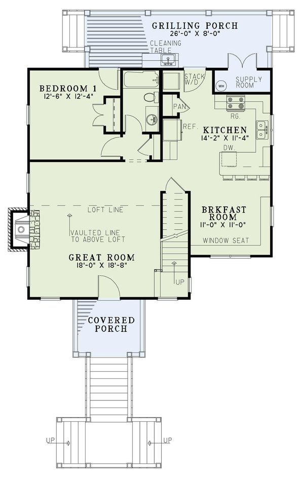 Cottage Floor Plan - Main Floor Plan #17-2362