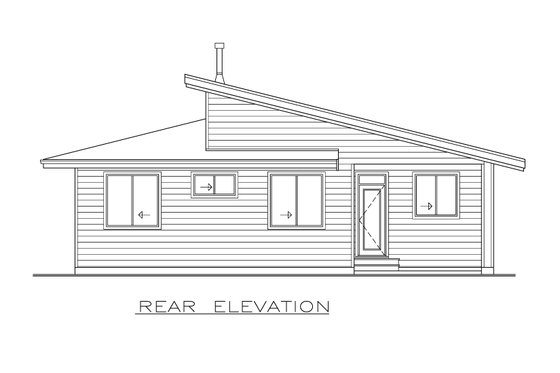 Exterior - Rear Elevation for Contemporary House Plan #1100-63 - 3 bed, 4 bath