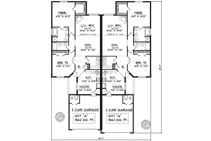 House Plan Design - Floor Plan - Main Floor for Traditional House Plan #70-655 - 2 bed, 2 bath
