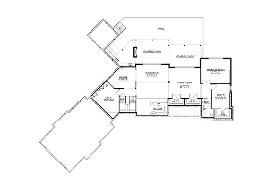 Floor Plan - Lower Floor for Contemporary House Plan #1064-367 - 4 bed, 4.5 bath