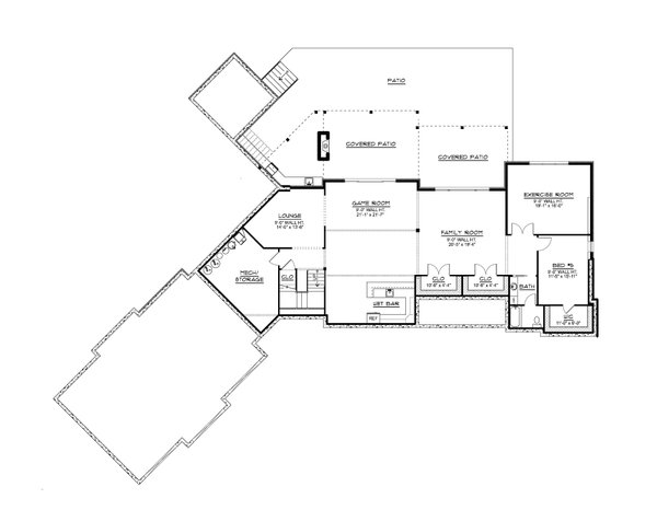 Architectural House Design - Contemporary Floor Plan - Lower Floor Plan #1064-367