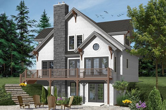 Exterior - Front Elevation 4 for European House Plan #23-2513 - 3 bed, 2 bath
