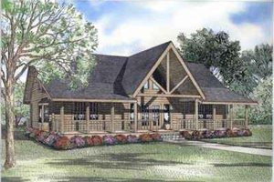Log Exterior - Front Elevation Plan #17-502