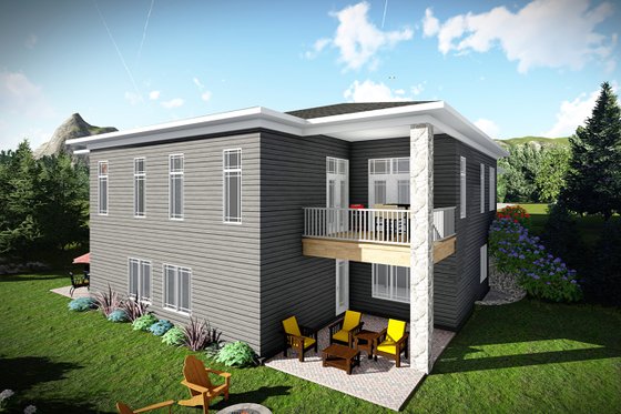 Exterior - Rear Elevation for Ranch House Plan #70-1475 - 6 bed, 4 bath