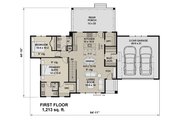 Modern Style House Plan - 2 Beds 2 Baths 1213 Sq/Ft Plan #51-1308 