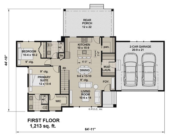 Modern Floor Plan - Main Floor Plan #51-1308