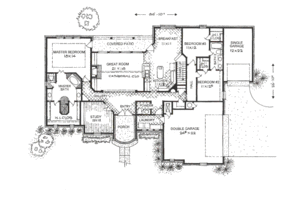 Floor Plan - Main Floor for European House Plan #310-661 - 3 bed, 4 bath