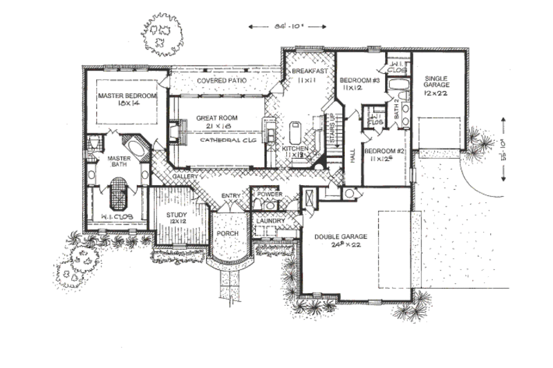 European Style House Plan - 3 Beds 4 Baths 2408 Sq/Ft Plan #310-661 ...