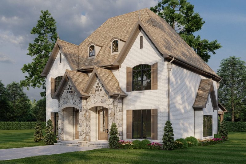 House Plan Design - Exterior - Front Elevation 3 for European House Plan #17-2526 - 2 bed, 2.5 bath