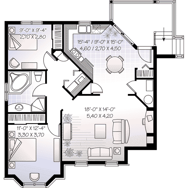 Home Plan - Traditional Floor Plan - Lower Floor Plan #23-558