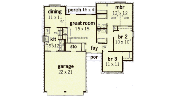 Traditional Floor Plan - Main Floor Plan #16-104