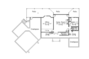 Floor Plan - Lower Floor for Mediterranean House Plan #52-199 - 4 bed, 3.5 bath