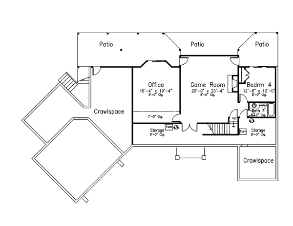 Mediterranean Floor Plan - Lower Floor Plan #52-199