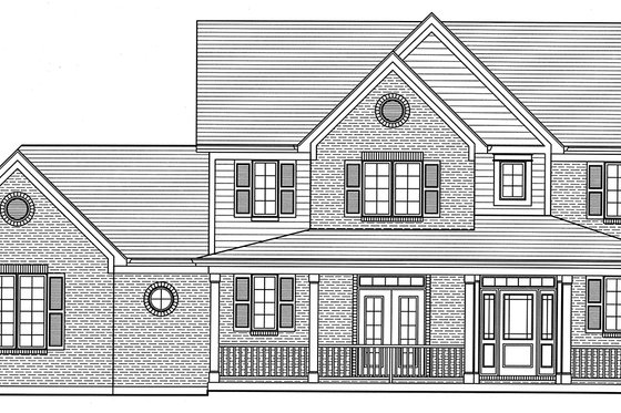 Exterior - Front Elevation 3 for Traditional House Plan #46-496 - 4 bed, 2.5 bath