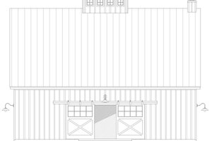 Exterior - Front Elevation 3 for Farmhouse House Plan #932-960, 0 bath