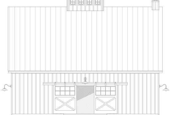 Exterior - Front Elevation 3 for Farmhouse House Plan #932-960, 0 bath