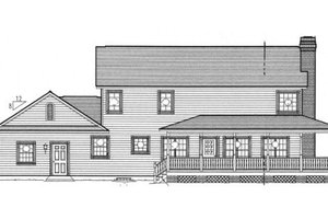 Exterior - Rear Elevation for Country House Plan #312-576 - 4 bed, 3 bath