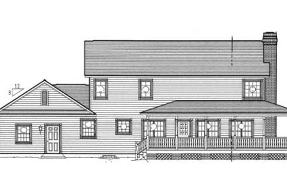 Exterior - Rear Elevation for Country House Plan #312-576 - 4 bed, 3 bath